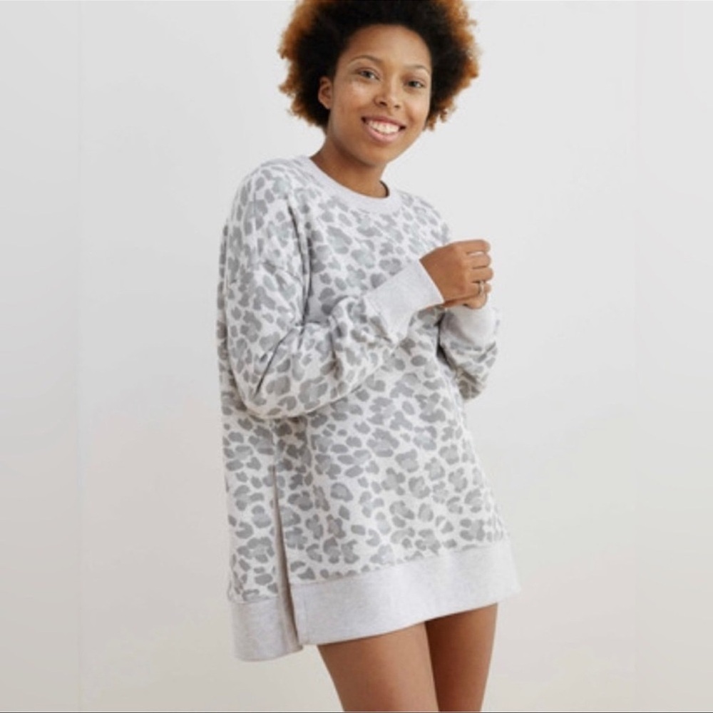 Aerie Desert Leopard Grey Pullover
